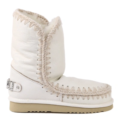 Shop Mou Eskimo 24 Boots In Sheepskin In Waxi White