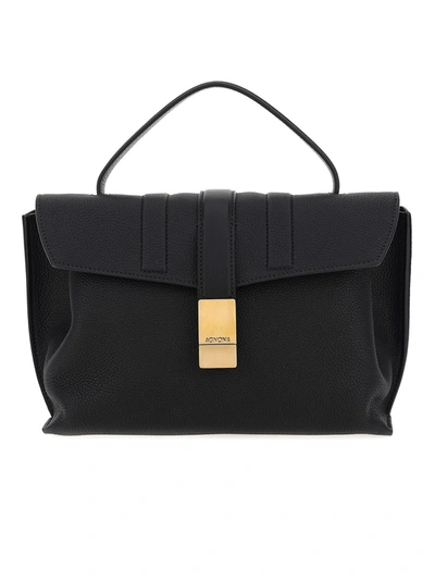 Shop Agnona Calfskin Crossbody Bag In Black