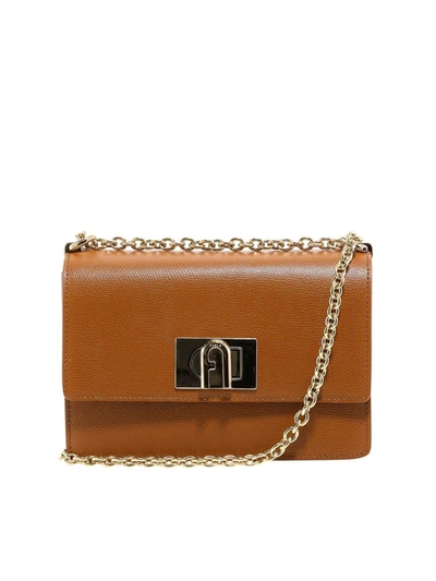 Shop Furla 1927 Mini Leather Satchel Bag In Brown