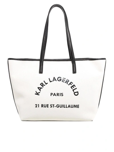 Shop Karl Lagerfeld Rue St Guillaume Tote Bag In White