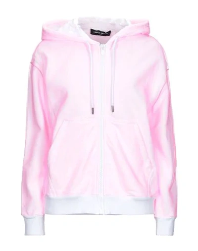 Shop Frankie Morello Woman Sweatshirt Pink Size L Nylon, Cotton