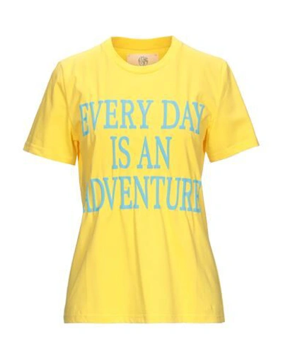 Shop Alberta Ferretti Woman T-shirt Yellow Size L Organic Cotton