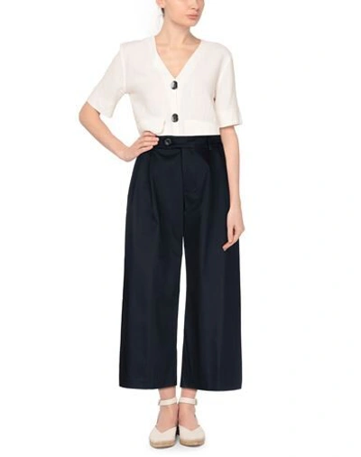 Shop Mauro Grifoni Cropped Pants In Dark Blue
