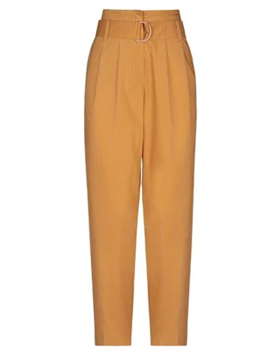 Shop 8pm Woman Pants Ocher Size S Cotton In Yellow