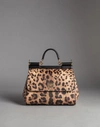 DOLCE & GABBANA MEDIUM SICILY BAG IN LEOPARD TEXTURED LEATHER,BB6002A71588S193