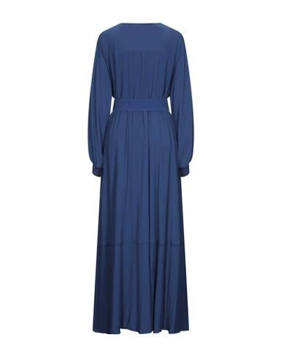 Shop Sportmax Long Dresses In Dark Blue