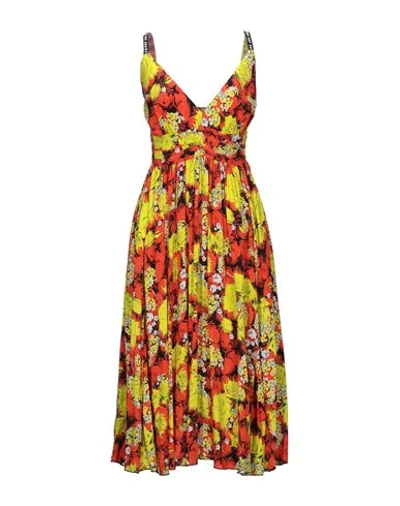 Shop Frankie Morello Woman Midi Dress Yellow Size 8 Viscose