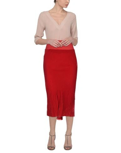 Shop Rick Owens Midi Skirts In Red