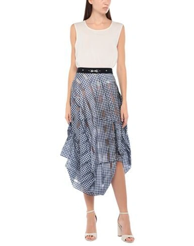 Shop High By Claire Campbell Midi Skirts In Blue
