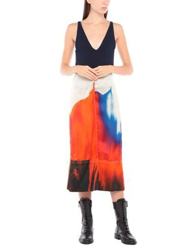 Shop Colville Woman Midi Skirt Orange Size 6 Viscose