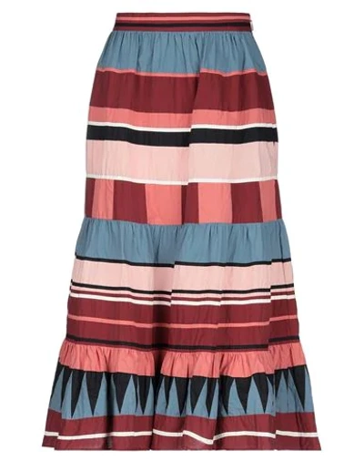 Shop Ulla Johnson 3/4 Length Skirts In Brick Red