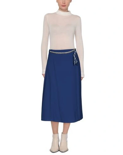 Shop Elisabetta Franchi Woman Midi Skirt Blue Size 8 Polyester, Viscose