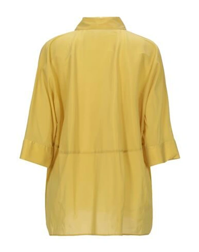 Shop Xacus Woman Shirt Ocher Size 6 Polyamide, Silk, Elastane In Yellow