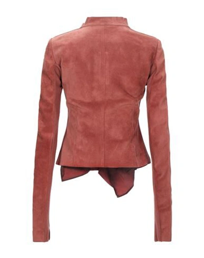 Shop Rick Owens Jackets In Brick Red
