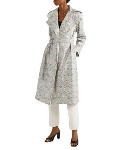 Shop Georgia Alice Woman Overcoat & Trench Coat Ivory Size 8 Polyester, Polyurethane, Cotton In White