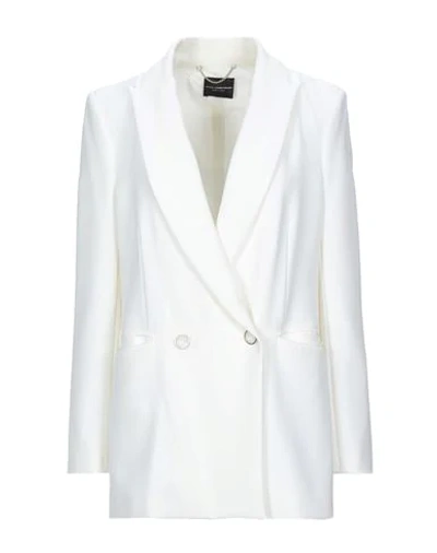 Shop Atos Lombardini Woman Blazer Ivory Size 8 Polyester, Elastane