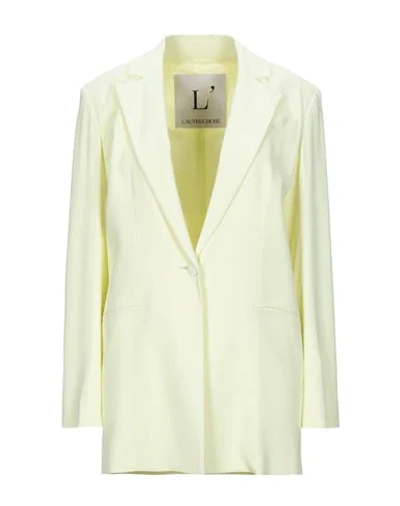 Shop L'autre Chose L' Autre Chose Woman Blazer Light Yellow Size 8 Acetate, Viscose