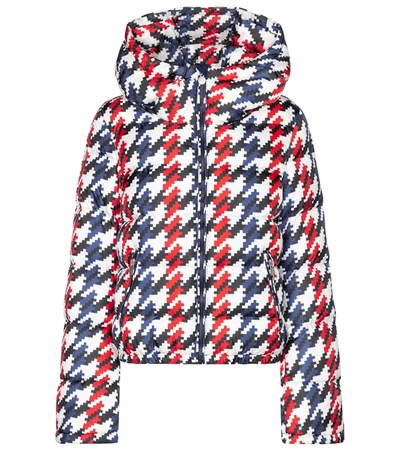 Shop Perfect Moment Polar Flare Houndstooth Down Ski Jacket In Multicoloured