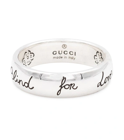 Shop Gucci Engraved Sterling Silver Ring