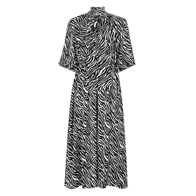 Shop Magda Butrym Zebra-print Silk Maxi Dress In Black