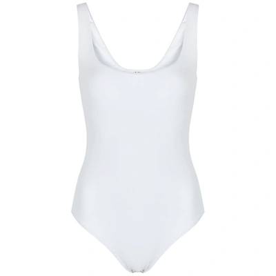 Shop Alix Mott Scoop-neck Stretch-jersey Bodysuit In White