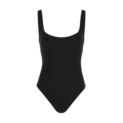 Shop Alix Mott Scoop-neck Stretch-jersey Bodysuit In Black