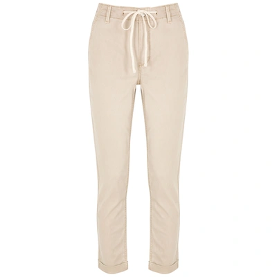 Shop Paige Christy Sand Slim-leg Trousers In Beige