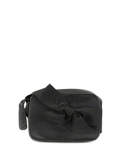 Pre-owned Chanel 1997 Camellia Crossbody Bag In Black