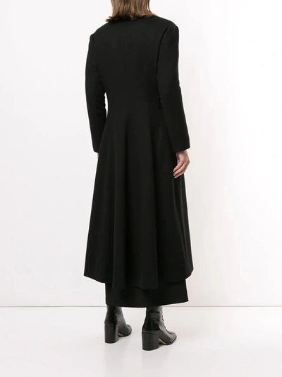 Shop Yohji Yamamoto Flared Single Breasted Coat In Black