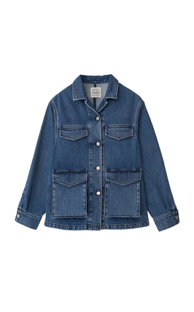 Shop Totême Women's Army Denim Jacket In Blue