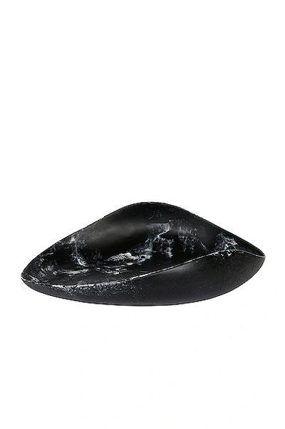Shop Dinosaur Designs Large Leaf Bowl In Black Marble Swirl