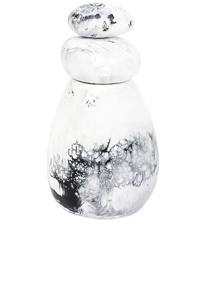 Shop Dinosaur Designs Boulder Salt Grinder In White Marble Swirl