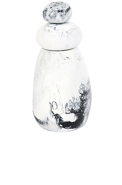 Shop Dinosaur Designs Boulder Salt Grinder In White Marble Swirl