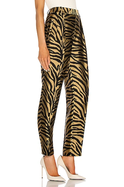 Shop Khaite Magdeline Pant In Gold & Black Zebra