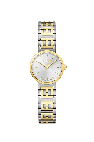 Shop Fendi Forever  Skinny 19mm Watch In Silver & Gold