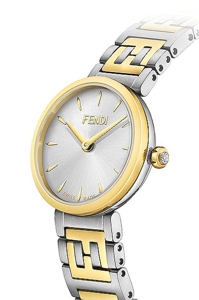 Shop Fendi Forever  Skinny 19mm Watch In Silver & Gold
