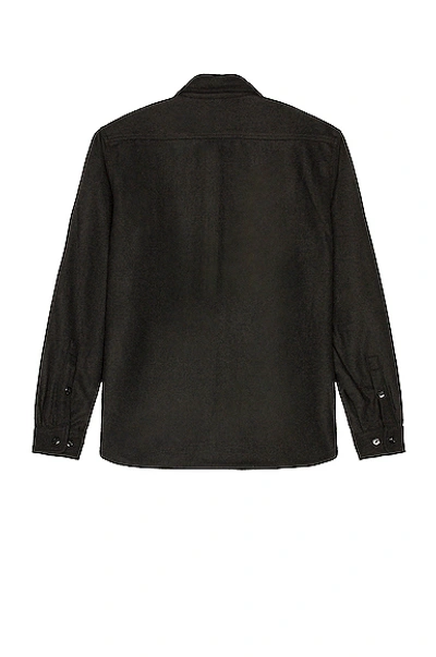 Shop Schott Cpo Wool Shirt In Black