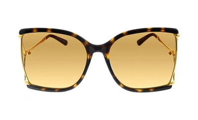 Gg 0592s 003 Square Sunglasses In Tortoise