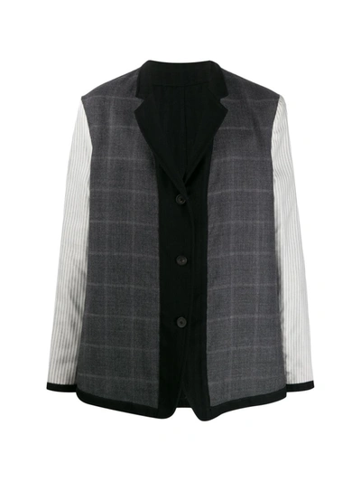 Shop Ann Demeulemeester Mixed Pattern Panelled Jacket In Black