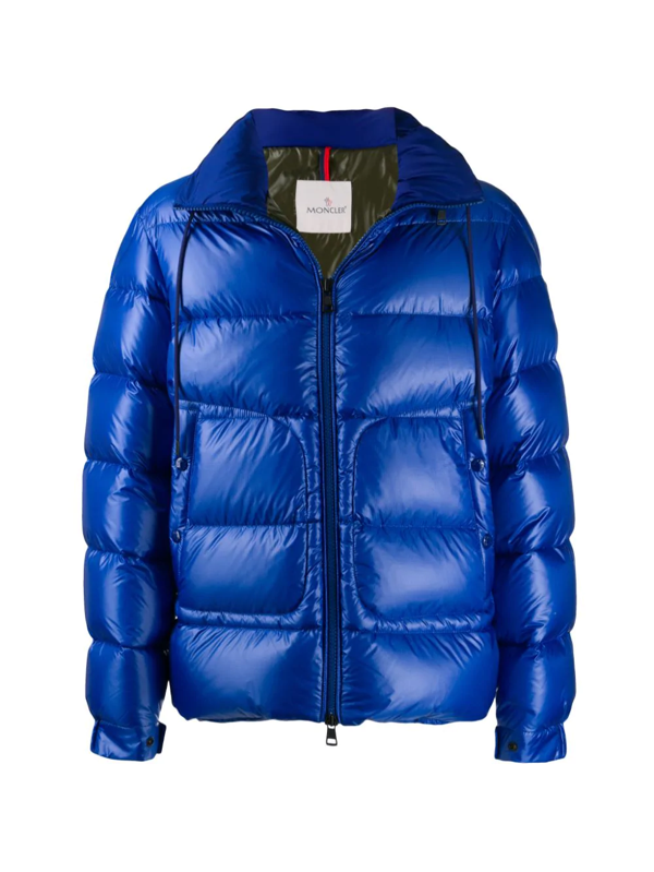 Moncler Logo Patch Padded Jacket In Blue | ModeSens