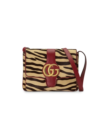 Shop Gucci Arli Tiger Print Shoulder Bag In Yellow
