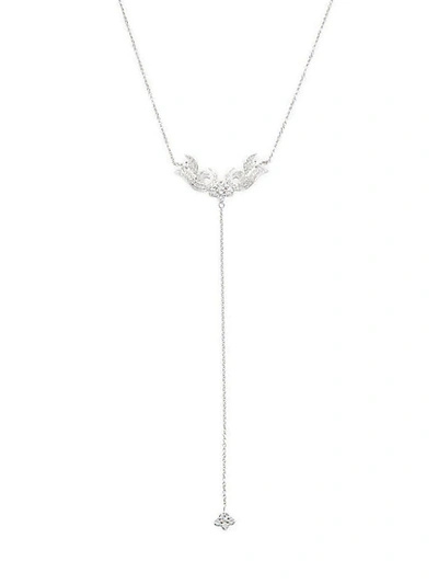 Shop Sara Weinstock French Tulip 18k White Gold & Diamond Lariat Necklace