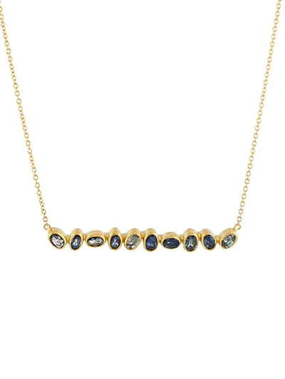Shop Gurhan 24k & 22k Yellow Gold & Sapphire Bar Pendant Necklace