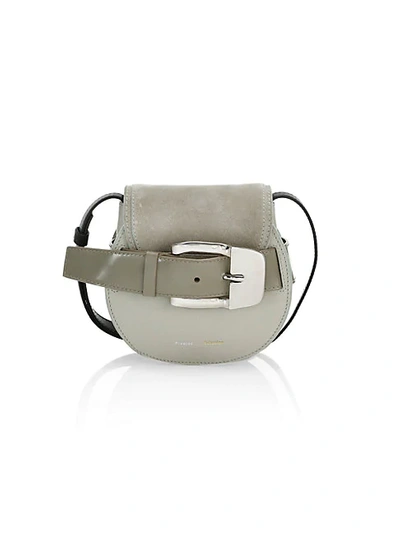 Shop Proenza Schouler Mini Buckle Leather & Suede Saddle Bag
