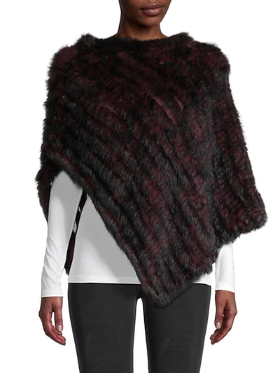 Shop La Fiorentina Rabbit Fur & Wool Asymmetrical Poncho