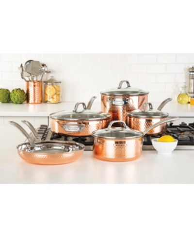 Shop Viking 3-ply Hammered Copper Clad 10-pc. Cookware Set