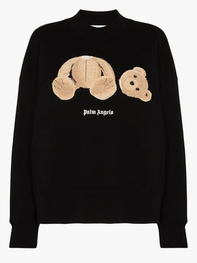Shop Palm Angels Bear Over Sweatshirt In Schwarz