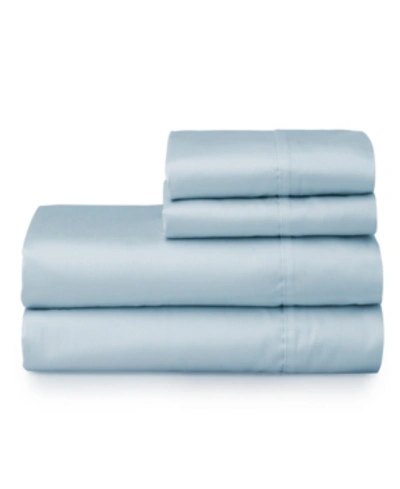 Shop Welhome The  Premium Cotton Sateen Queen Sheet Set Bedding In Blue