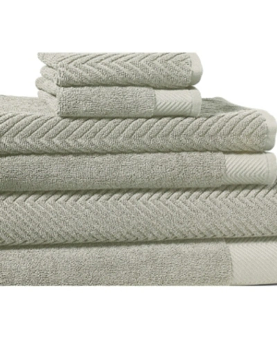 Shop Addy Home Fashions Chevron Towel Set - 6 Piece Bedding In Jade