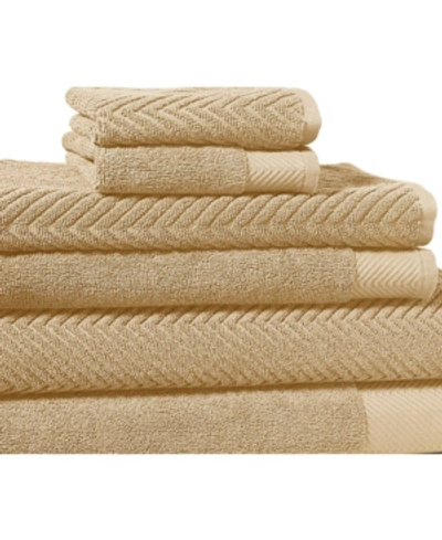 Shop Addy Home Fashions Chevron Towel Set - 6 Piece Bedding In Beige